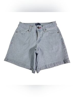 Project Indigo Blue White Striped Denim Mom Shorts Size 3
